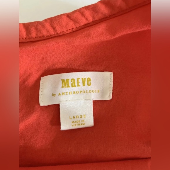 Anthropologie Maeve Chrysanthemum Wide-Leg Jumpsuit Orange Sleeveless Size L - Picture 3 of 11